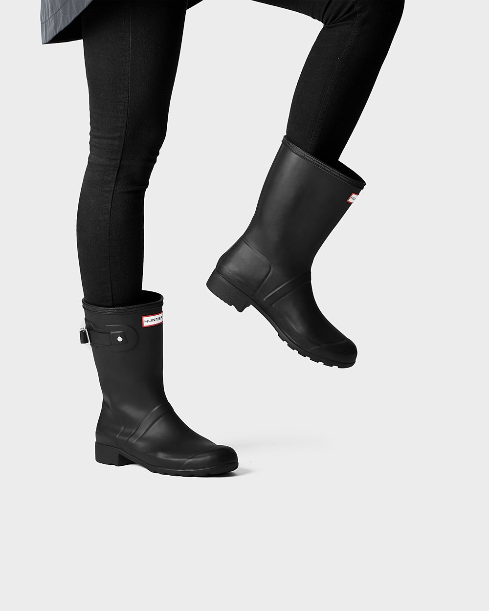 Galochas Curtas Hunter Feminina Pretas - Original Tour Foldable - 56PDFGEJL